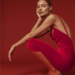 Reformation low back, velvet, midi length dress